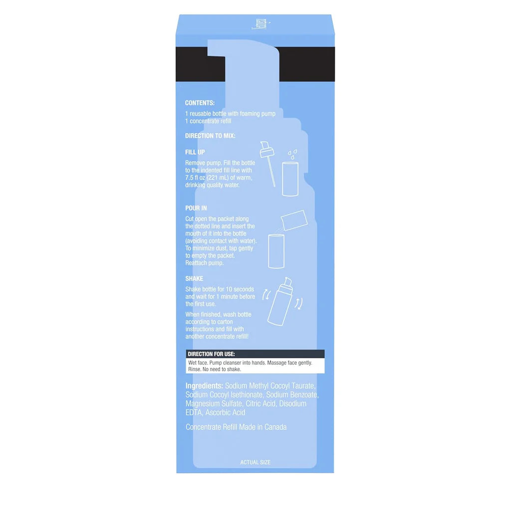 Neutrogena Reusable Gentle Foaming Facial Cleanser Starter Kit, 1 Reusable Pump Bottle & 1 Refill Pack - 7.5 fl. oz
