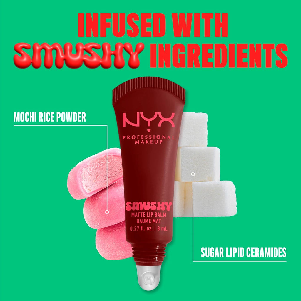 NYX Smushy Matte Lip Balm SMB08- Smudge Fudge
