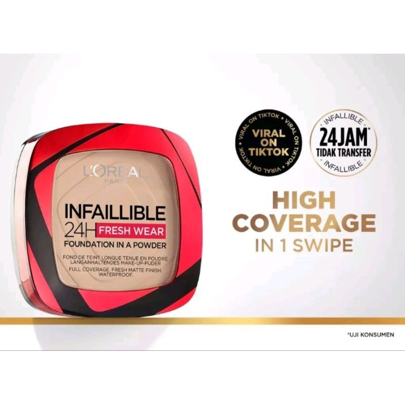 L'Oreal Paris Infallible 24H Fresh Wear Powder - 140 Golden Beige