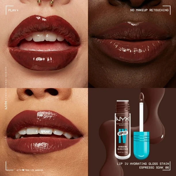 NYX Lip I.V Hydrating Lip Gloss Serum - Espresso Soak