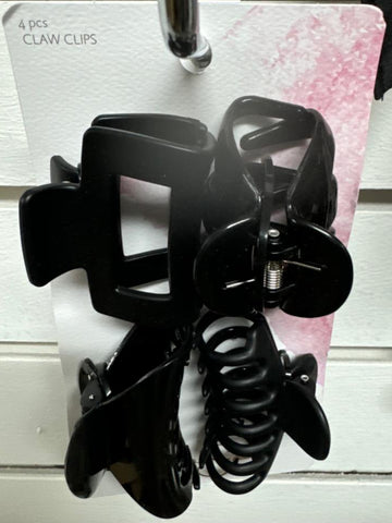 Jessica Simpson Assorted Black Hair Claw Clips