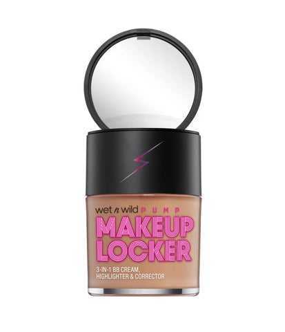 WET N' WILD MAKEUP LOCKER- 3-IN-1 SHEER BB CREAM, HIGHLIGHTER & CORRECTOR- MEDIUM