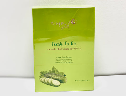 SIMPLY BELLA "FRESH TO GO" CUCUMBER REFRESHING FACE MASK