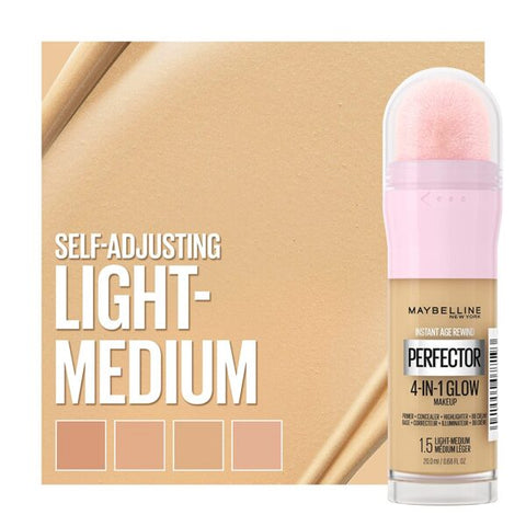 Maybelline Instant Age Rewind Perfector 4 in 1 Glow Foundation - 1.5 Light Medium