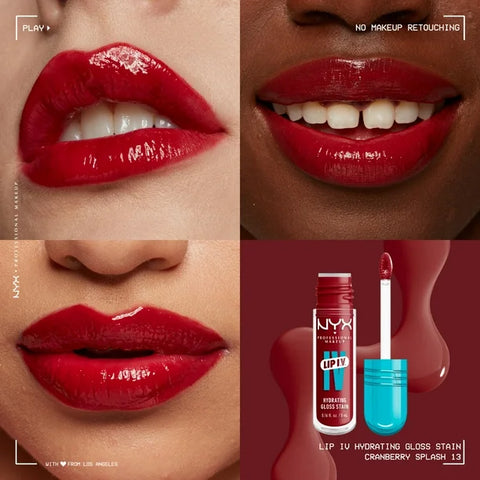 NYX Lip I.V Hydrating Lip Gloss Serum - Cranberry Splash