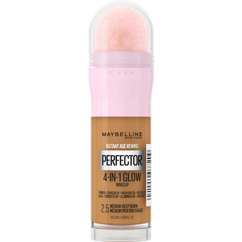 Maybelline Instant Age Rewind Perfector 4 in 1 Glow - 2.5 Medium Foundation - Deep Warm