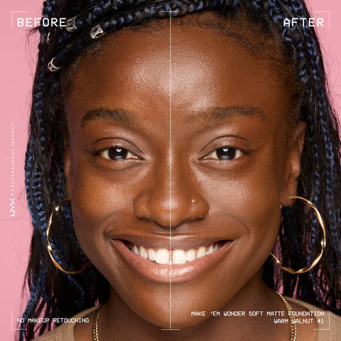 NYX Make ‘Em Wonder Soft Matte Buildable Foundation - 41 Warm Walnut