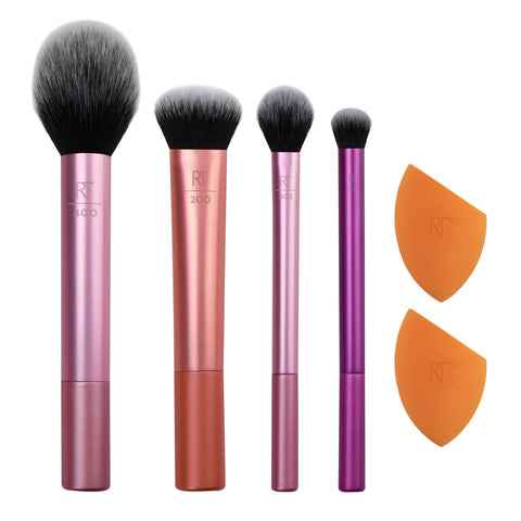 Real Techniques Everyday Essentials Makeup Brush Set + Miracle Complexion Sponge