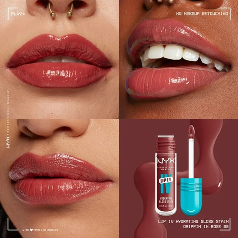 NYX Lip I.V Hydrating Lip Gloss Serum - Dripping In Rose