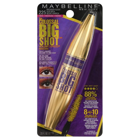 Maybelline Volum' Express The Colossal Big Shot Washable Mascara, Brownish Black