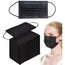 BLACK DISPOSABLE RESPIRATORY FACE MASKS