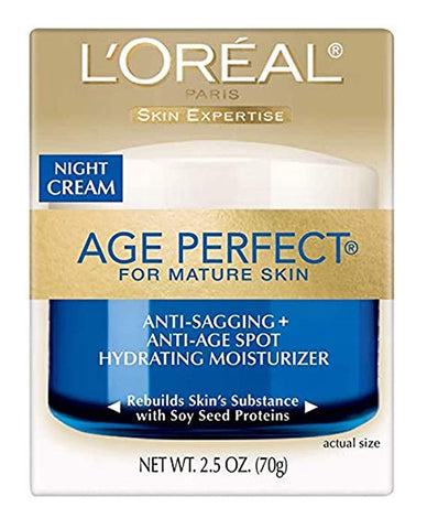 L'OREAL AGE PERFECT FOR MATURE SKIN ANTI-SAGGING, ANTI- AGE SPOT,HYDRATING MOISTURIZER NIGHT CREAM