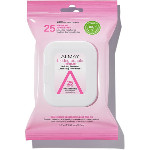 ALMAY BIODEGRADABLE MICELLAR MAKEUP REMOVER CLEANSING TOWELETTES