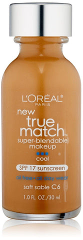 L'OREAL TRUE MATCH SUPER-BLENDABLE FOUNDATION MAKEUP WITH SPF 17 "C6"