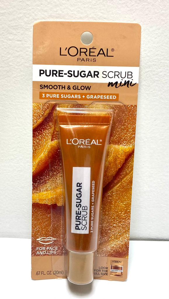 L'Oreal Paris Pure Sugar Scrub with Grapeseed to Smooth and Glow, 0.67 fl. oz.