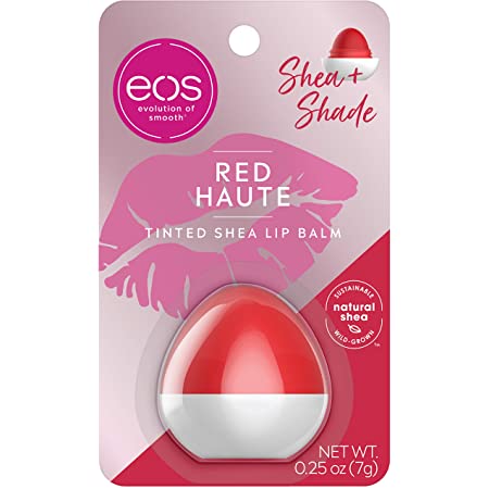 EOS SHEA + SHADE  TINTED LIP BALM "RED HAUTE"