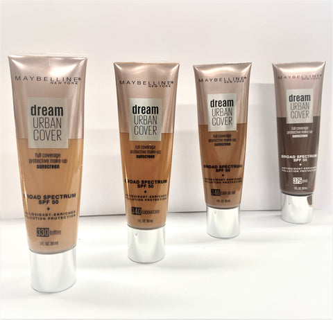 MAYBELLINE DREAM URBAN COVER FLAWLESS COVERAGE ASSORTED FOUNDATION MAKEUP, SPF 50