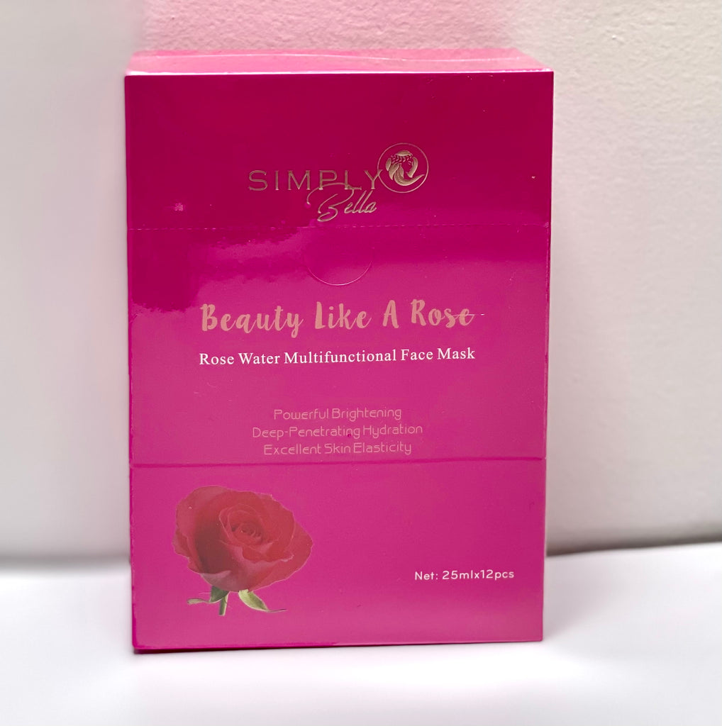 SIMPLY BELLA "BEAUTY LIKE A ROSE" ROSE WATER MULTIFUNCTIONAL FACE MASK