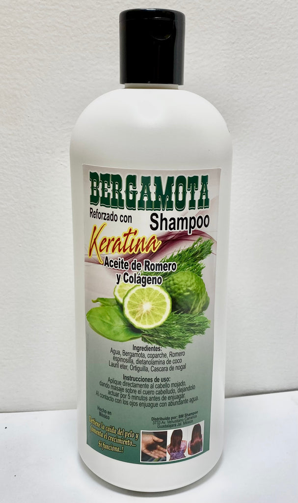 Bergamota Shampoo Keratina Aceite de Romero Y Colageno