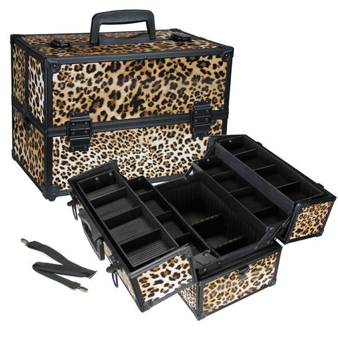 Medium Cheetah Makeup Travel Case