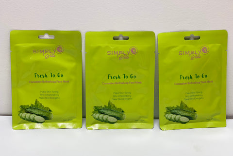 SIMPLY BELLA "FRESH TO GO" CUCUMBER REFRESHING FACE MASK