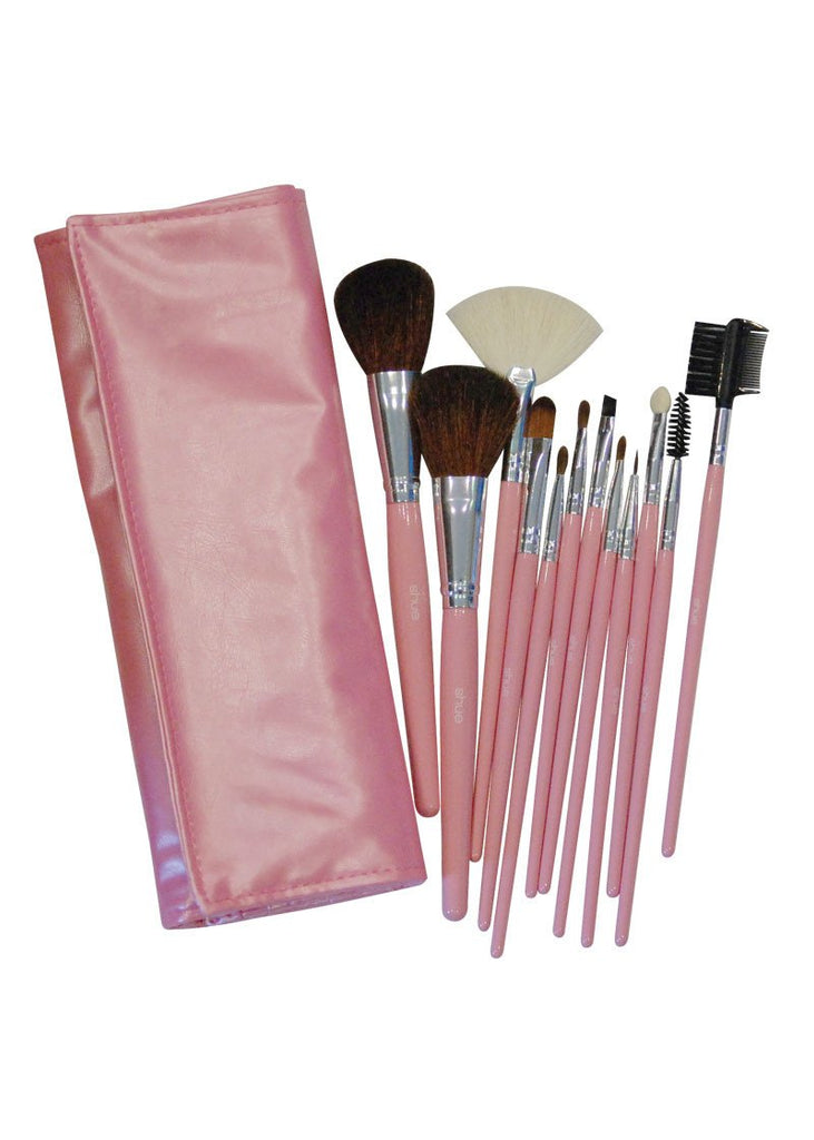 SHUE 12 Pcs Pink Makeup Brush Set